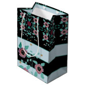 Floral Patterned Elegant Medium Cadeauzakje (Achterkant Gekanteld)