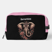 Floral-patterned levendige olifant toilettasje (Achterkant)