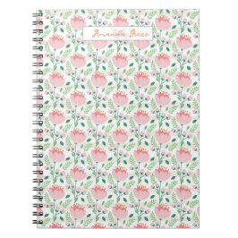 Floral patterned planner in pink and orange notitieboek