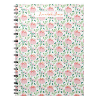 Floral patterned planner in pink and orange notitieboek