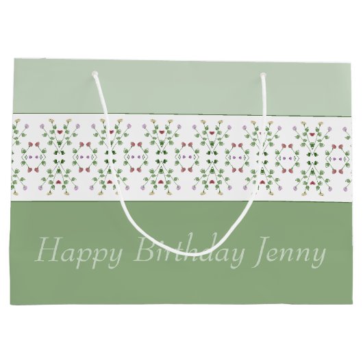 Floral Patterned Trimmed Groot Cadeauzakje (Achterkant)