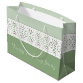 Floral Patterned Trimmed Groot Cadeauzakje (Achterkant Gekanteld)