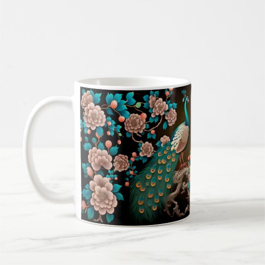 Floral pauock koffiemok (Links)