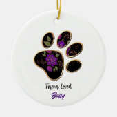 Floral Paw Print Ornament (Voorkant)