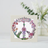 Floral Peace Sign Floral Waterverf Cute Girly Art Bedankkaart (Staand voorkant)