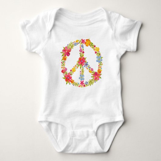Floral Peace Sign Hippie Romper (Voorkant)