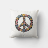 Floral Peace Sign Pillow Kussen (Voorkant)