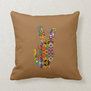 Floral Peace Sign Pillow... Kussen