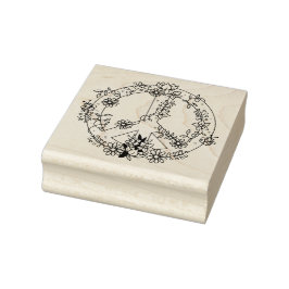 Floral Peace Sign Rubberstempel