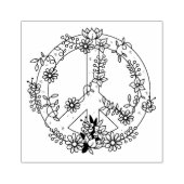 Floral Peace Sign Rubberstempel (Afrduk)