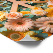 Floral Peace Symbol Art Poster – Retro 60s Flower (Hoek)