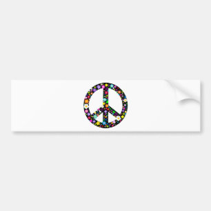 Floral Peace Symbol Bumpersticker