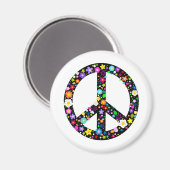 Floral Peace Symbol Magneet (Voorkant / Achterkant)
