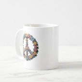 Floral Peace Symbol Mug Koffiemok (Voorkant links)