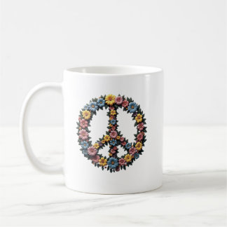 Floral Peace Symbol Mug Koffiemok