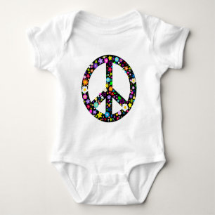 Floral Peace Symbol Romper