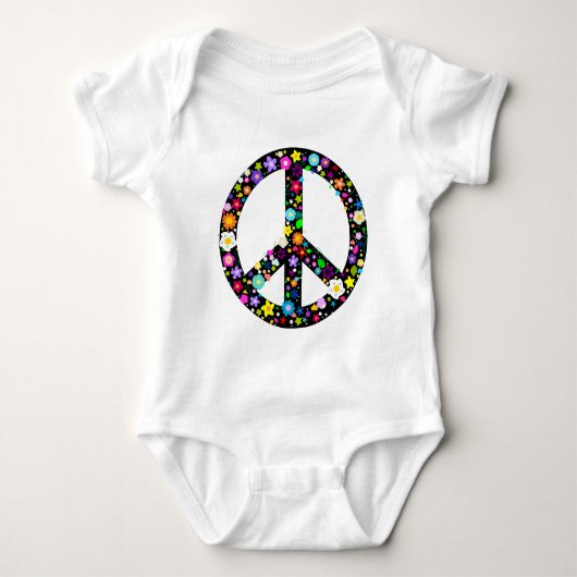 Floral Peace Symbol Romper (Voorkant)