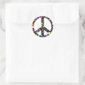 Floral Peace Symbol Ronde Sticker (Tas)