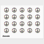 Floral Peace Symbol Ronde Sticker (Vel)