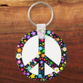 Floral Peace Symbol Sleutelhanger (Voorkant)