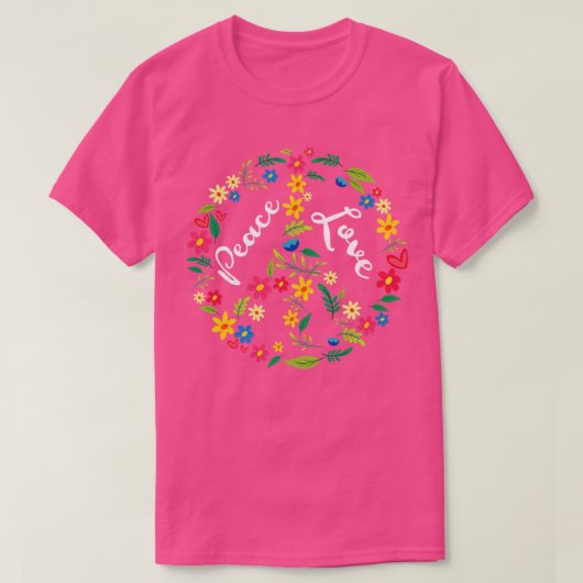 Floral Peace Symbol T-shirt (Design voorkant)
