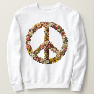 Floral Peace Symbool met levendige bloemen Trui