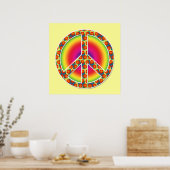 Floral Peace-symbool Poster (Keuken)