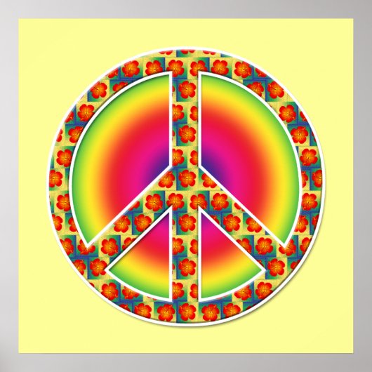 Floral Peace-symbool Poster (Voorkant)
