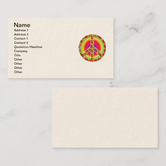 Floral Peace-symbool Visitekaartje (Voorkant / Achterkant)