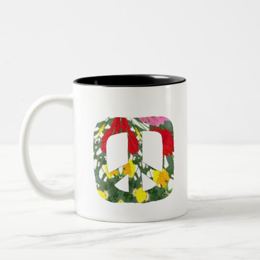 Floral Peace Tweekleurige Koffiemok (Links)