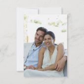 Floral Peach 3.5" x 5" Flat Save The Date Kaart (Achterkant)