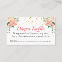 Floral Peach Baby shower Strooiluier Raffle