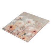 Floral Peach Beige Flowers Design 328 Tegeltje (Zijkant)