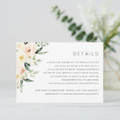 Floral Peach Blush Greenery Details Info Kaart (Staand voorkant)