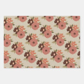 Floral Peach Botanical Decoupage Gift Inpakpapier Vel (Voorkant 2)