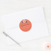 Floral Peach bruiloft dank u Ronde Sticker (Envelop)