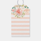 Floral Peach Chic Baby Girl Shower Gast Favor Cadeaulabel (Achterkant)