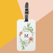 ‘Floral Peach’ design - Gepersonaliseerd Bagagelab Bagagelabel