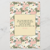 Floral Peach en Cream Vrijgezellenfeest Bingo Flyer (Achterkant)