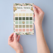 Floral Peach en Cream Vrijgezellenfeest Bingo Flyer (Hand)