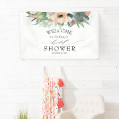 Floral Peach en Pink Summer Vrijgezellenfeest Spandoek (Insitu)