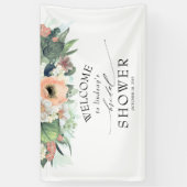 Floral Peach en Pink Summer Vrijgezellenfeest Spandoek (Verticaal)