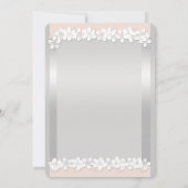 Floral Peach en Silver Wedding Invitations Kaart (Achterkant)