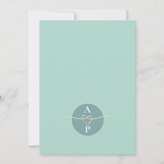 Floral Peach Fuzz bruiloft uitnodiging (Achterkant)