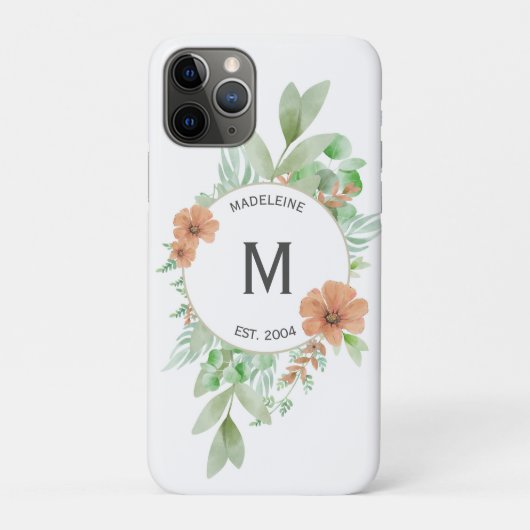 ‘Floral Peach’ - Gepersonaliseerde CaseMate iPhone Case-Mate iPhone Case (Achterkant)