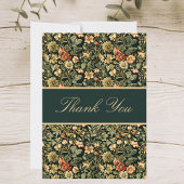 Floral Peach Green Cream William Morris Inspired  Bedankkaart