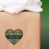 Floral Peach Green Cream William Morris Inspired Hart Sticker