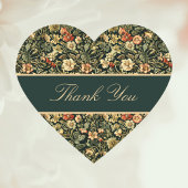 Floral Peach Green Cream William Morris Inspired Hart Sticker