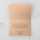 Floral Peach Handfasting Morning Glory Bedankkaart (Binnen)