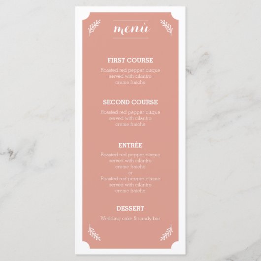 Floral&Peach Menù Menu (Voorkant)